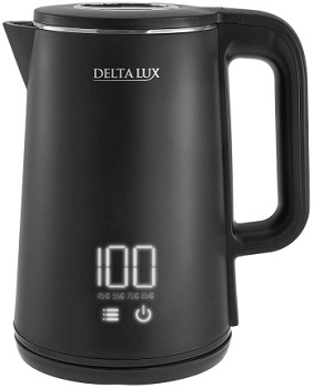 Чайник DELTA  LUX    DE-1023  (2.0 кВт, 1.8 л, ЗНЭ, двойная стенка, 5 реж)