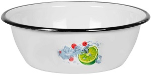 Миска эмаль  3.5 л  г.Череповец  (1с9с)  МОХИТО, белоснеж
