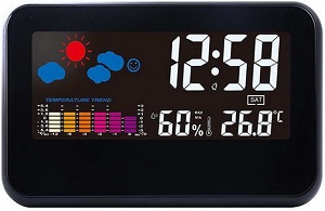 Будильник с термометром IRIT IR-708 (3-х типа ААA,часы-будильник, термометр, секундомер, календарь.)