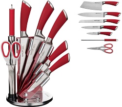 Набор ножей AGNESS (911-501) 8 пр, (4 ножа, ножницы, топорик, мусат, склад.подставка),  (12)