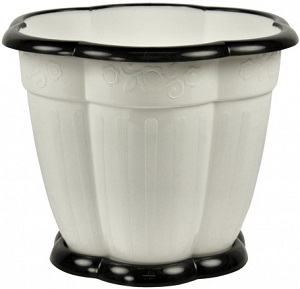 Горшок  ВОСТОРГ   Белый   1.5 л  (М1234) с поддоном,  г.Октябрьский