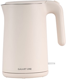 Чайник GALAXY  GL - 0327  ПУДРОВЫЙ  (1.8 кВт, 1.5л, ЗНЭ, двойная стенка) нерж.корпус