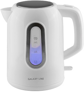 Чайник GALAXY  GL - 0212  (2.2кВт, 1.7л, ЗНЭ, подсветка) БЕЛЫЙ