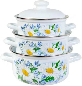 Набор посуды г.Лысьва (С-124АП2/4)  РОМАШКОВОЕ ПОЛЕ (1.5/2.0/3.0)