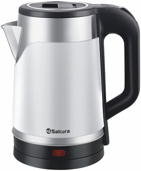 Чайник SAKURA     SA-2194 WBK  (1.8 кВт, 1.8 л, ЗНЭ, двойная стенка)