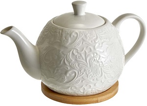 Чайник заварочный фарфор 1000 мл  ALPENKOK  АК5-0033  (бамбук.подставка)