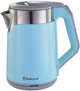 Чайник SAKURA     SA-2172 BL  (1.8 кВт, 1.8 л, ЗНЭ, двойная стенка)