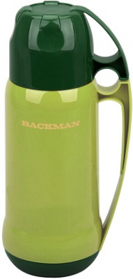 Термос BACKMAN  1.0 л (BM-0901-01) (стекл.колба, крышка-чашки)
