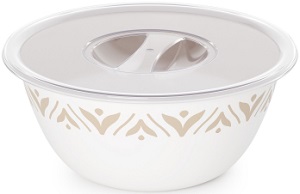 Чаша пласт. 1.7 л  (М8738) "Эстетика" (с крышкой) бело-бежевый,  г.Октябрьский