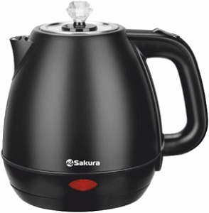 Чайник SAKURA      SA-2188 BK  (1.8 кВт, 1.8 л, ЗНЭ), нерж.корпус