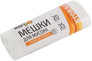 Мешки д/мусора б/ручек  35 л/20 шт  (310360) с ароматом лимона,  "Рыжий кот"