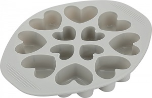 Форма силиконовая  "Кекс"  REGENT (74-003) (29х23,5 см, h-4,3 см)  СЕРДЦЕ