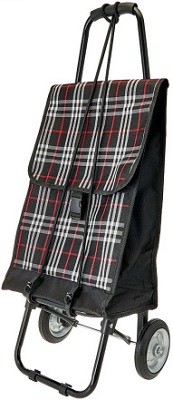 Тележка с сумкой  DELTA    DT-23  ЧЕРНАЯ С БЕЛЫМ  (до 50 кг, 27 л, метал. колеса)