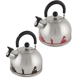 Чайник нерж. со свистком MALLONY  2.5 л  (006641) "Города России"  (ТЕРМОПРИНТ)
