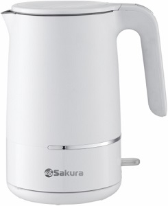 Чайник SAKURA SA-2176 W  (1.8 кВт, 1.7 л, ЗНЭ, двойная стенка)