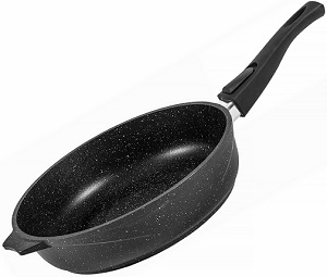 Сковорода АП МЕЧТА  ГРАНИТ Black 28 см (028802) (керам.частицы, съем.ручка)