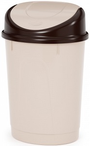 Контейнер д/мусора пласт.12 л (М 1549) с подвижной крышкой (Бежевый),  г.Октябрьский