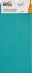 Тряпка д/пола  из микрофибры от шерсти, пыли и волос  (107932) M-03FL (80х90, зеленая),  РЫЖИЙ КОТ  