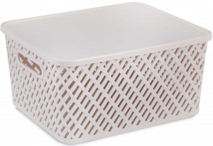 Корзина  Плетенка  (М 3557)  (350х290х175) бежевый, с крышкой,  г.Октябрьский  (10) Корзина  Плетенка  (М 3557)  (350х290х175) бежевый, с крышкой,  г.Октябрьский  (10)