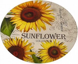 Блюдо стекло вращающаяся  ZERAKS  (ДВ5-012) (d-32 см)  Sunflower, п/уп