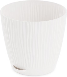 Горшок Флис Белый  2.0 л  (М8441) с прикорневым поливом ,  г.Октябрьский