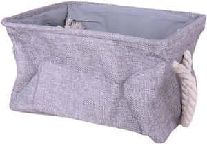 Корзина д/белья   ткань  (31х21х18 см, ПВХ, лён)  (241682) Корзина д/белья   ткань  (31х21х18 см, ПВХ, лён)  (241682)