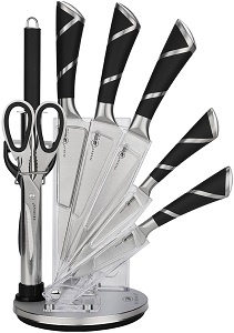 Набор ножей ZEIDAN  Z- 3121  9 пр (5 ножей, ножницы, мусат, овощечистка, склад.подставка из акрила)