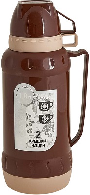 Термос ALPENKOK 1.8 л  (AK-10108S) (стекл.колба, крышка-кружка 2 шт)