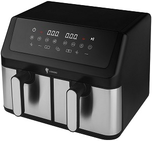 Мультипечь аэрогриль  LEONORD  LE-17707 Dual  (111224) (2.1 кВт, 2 чаши по 4.5 л, 8 программ)