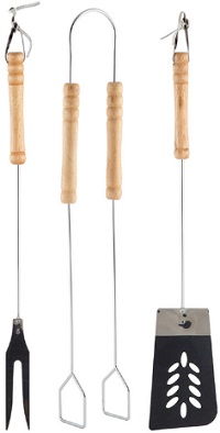 яНабор для барбекю ECOS  ND-1095D (999625) (39 см: щипцы, вилка, лопатка, нерж.сталь+дерево)  