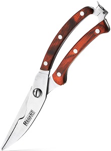 Ножницы кухонные 25.5 см REGENT  (52432) (93-KN-NI-11)  ручки из дерева пакка