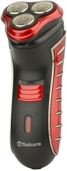 Бритва SAKURA  SA-5414 RB  (Акк/сеть 3 бр.гол, триммер д/усов и бороды)