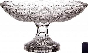 Ваза стекло  на ножке (146963) (27 см, h-14 см) ХРУСТАЛЬНОЕ СОЛНЦЕ,  КОРАЛЛ