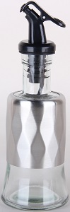 Бутылка д/масла и уксуса,соуса  стекло  200 мл  (238998) СИЛЬВЕР, стекло/нерж,  КОРАЛЛ