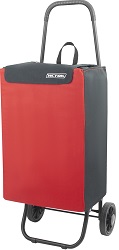 Тележка с сумкой  "Попутчица" (СТП13) красный/чёрный (стальная труба 16 мм, пласт. колёса 135 м(