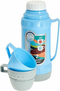 Термос ALPENKOK 1.0 л  (AK-10036 S) (стекл.колба, крышка-кружка 2 шт)