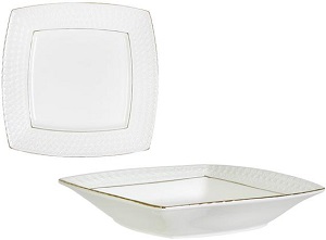 Тарелка   СНЕЖ.КОРОЛЕВА (кв) (749158) глубокая 610 мл/190 мм, СУПОВАЯ (керам.),  КОРАЛЛ