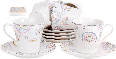 яНабор чайный  фарфор 12 пр  200 мл  (222553) подар/уп,  КОРАЛЛ