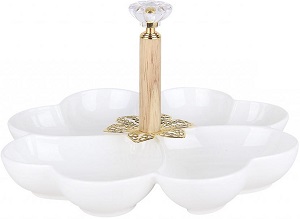 Менажница  4 секц.  (194101)  СЕРДЦЕ  19 см, подар/уп