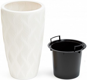 Кашпо напольное  ФЛЭЙМ  БЕЛЫЙ  10/42 л  (М8884) (251х243мм)  г.Октябрьский