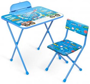Комплект детской мебели  НИКА  (КП2/БГ) (стол 580*600*450 мм, стул 320*260*290мм) "Большие гонки"