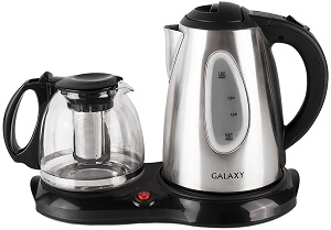 яЧайный набор GALAXY GL-0403 (2.2 кВт, 1.8 л, ЗНЭ,+ завар.чайник 1 л) нерж.корпус
