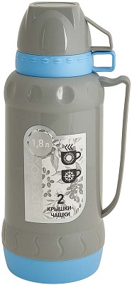 Термос ALPENKOK 1.8 л  (AK-10107S) (стекл.колба, крышка-кружка 2 шт)