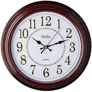 Часы  DELTA  DT7-0008  (30 см х 5 см, плавный ход) серия "Home