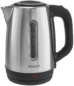 Чайник DELTA  LUX      DE-1015  (2.0 кВт, 1.8 л, ЗНЭ) нерж.корпус
