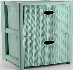 яКомод пласт.  IDEA  СТИЛЬ (М 2816) ВЯЗАНИЕ (2 секции), (тумба 403х360х365)  Фисташковый