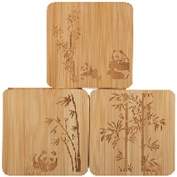 Набор из 3 подставок под горячее из бамбука MALLONY (985990) Foresta di bambu (10х10х0,8 см)