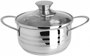 Кастрюля нерж. REGENT  BIMBO vitro (93-BIMv-03) (52890)  (1.0 л, d-14 см, СТ.кр) (индукция)