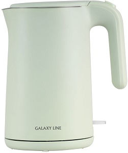 Чайник GALAXY  GL - 0327  МЯТНЫЙ  (1.8 кВт, 1.5л, ЗНЭ, двойная стенка) нерж.корпус