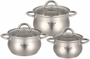 Набор посуды  ZEIDAN  Z-50611  6 пр. (2.1/3.0/4.0, СТ.кр) (индукция)